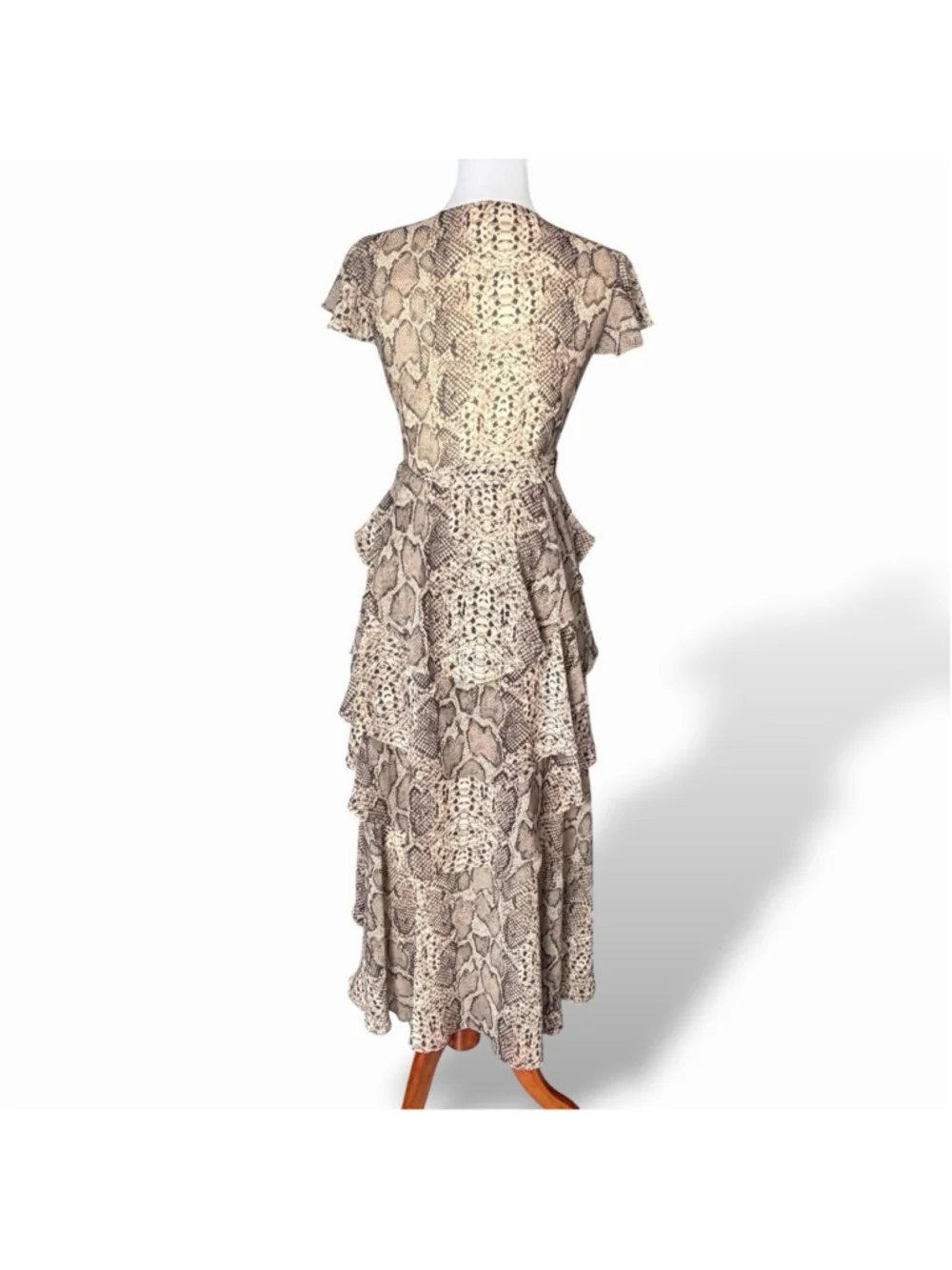Anthropologie HUTCH NWT Serpentine Ruffled Midi Wrap Dress V Neck XS PETITE